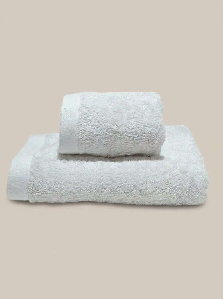 Coppia asciugamani 600 gsm cotone pettinato bianco