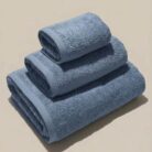 tris asciugamani 550 gsm cotone pettinato blu ardesia