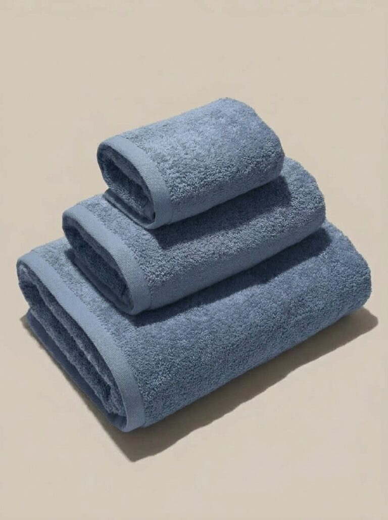 tris asciugamani 550 gsm cotone pettinato blu ardesia