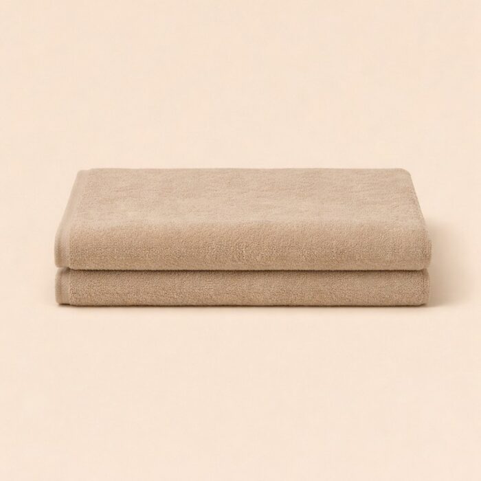 2 TELO BEIGE VELOUR 90X170 PIEGATA
