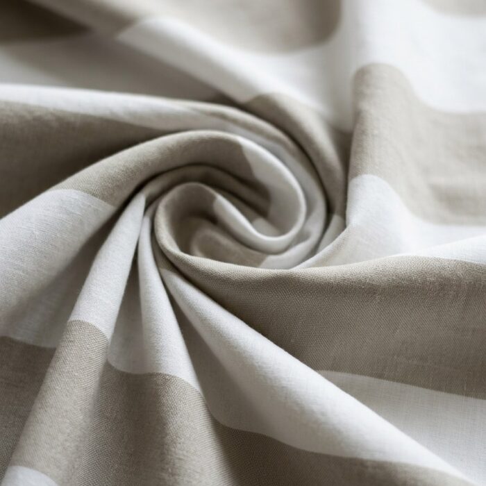 Copriletto in cotone a righe sabbia - Coton Boutique