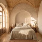 Lenzuolo piano in percalle beige - Coton Boutique