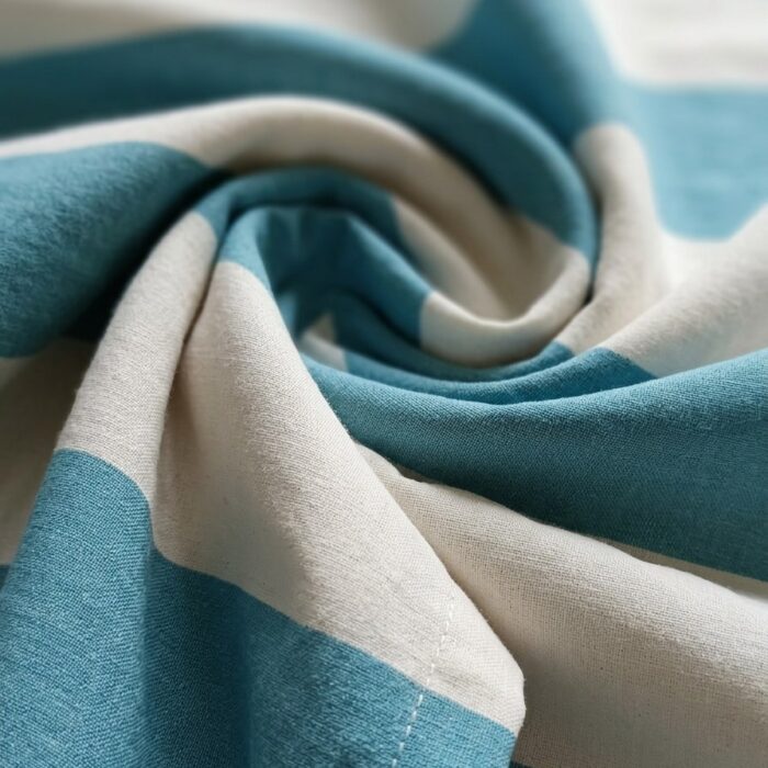 Copriletto in cotone a righe blu marina - Coton Boutique