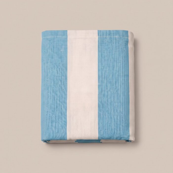 Copriletto in cotone a righe turchese - Coton Boutique