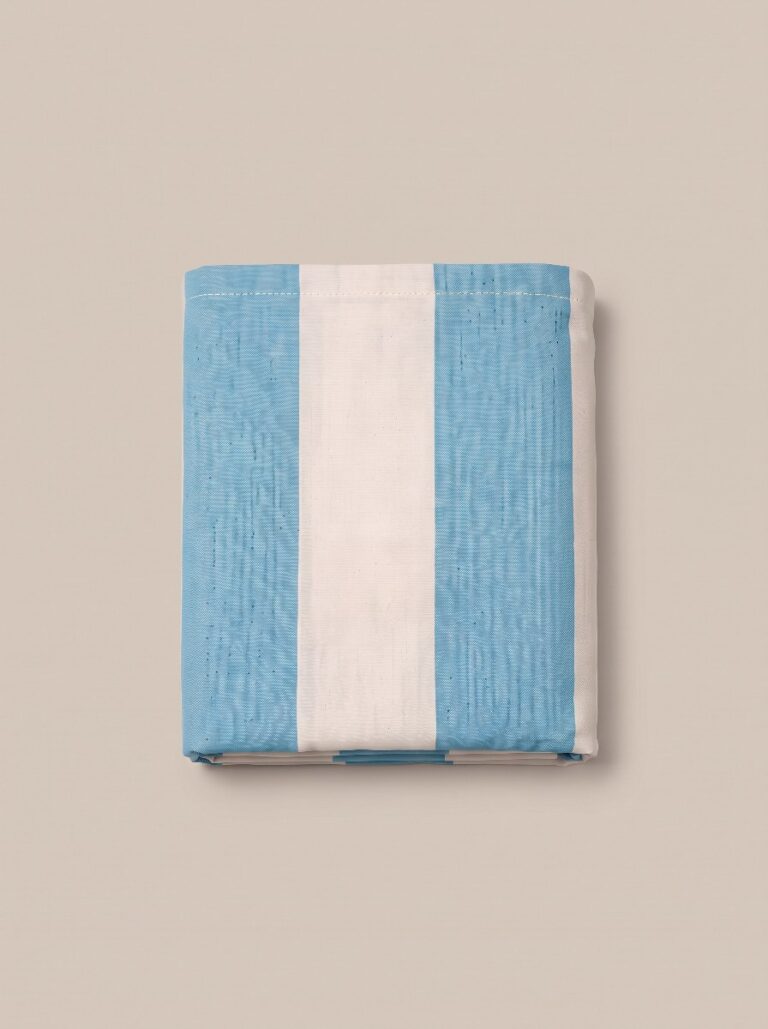 Copriletto in cotone a righe turchese - Coton Boutique
