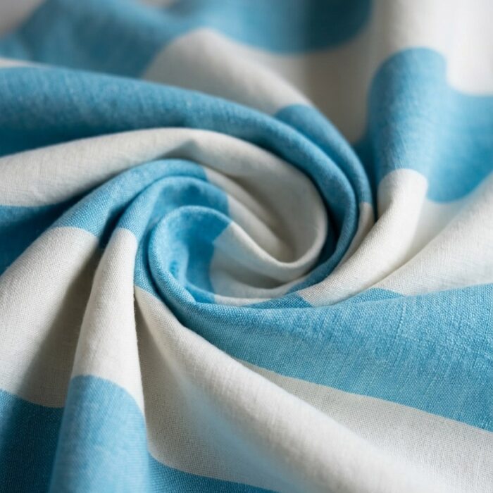 Copriletto in cotone a righe turchese - Coton Boutique