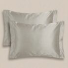 Federe con due volani in raso grigio cenere - Coton Boutique