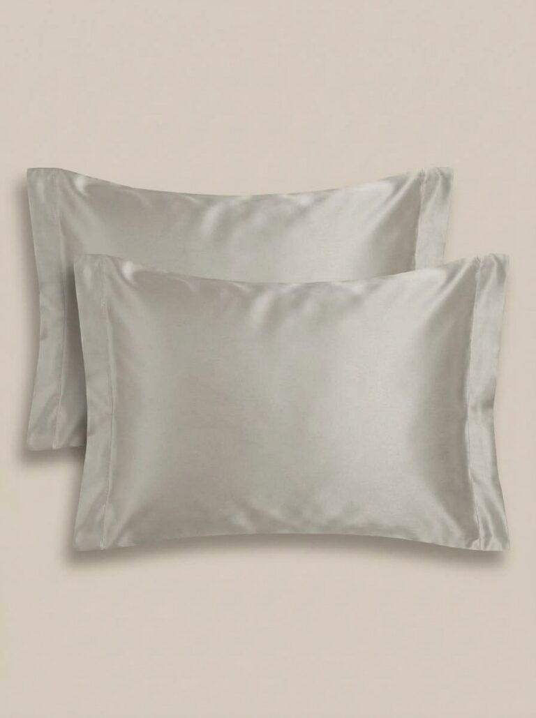 Federe con due volani in raso grigio cenere - Coton Boutique