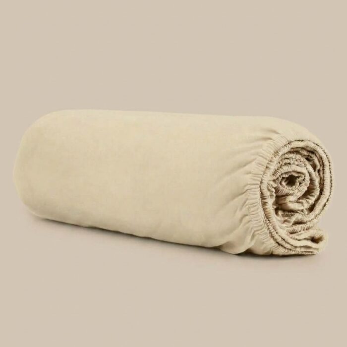 a Lenzuola con angoli in percalle beige - Coton Boutique