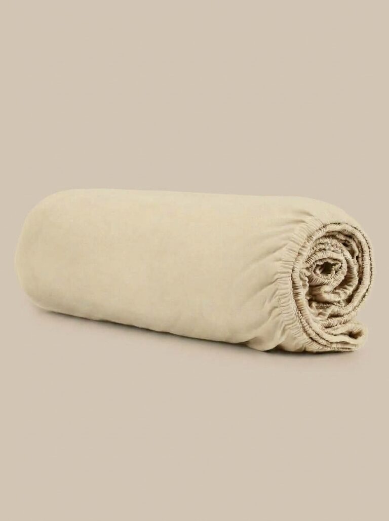 Lenzuola con angoli in percalle beige - Coton Boutique