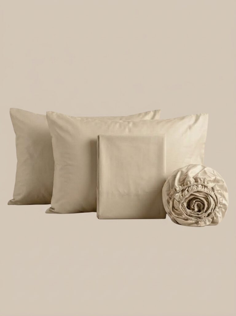 Set completo letto in raso beige - Coton Boutique