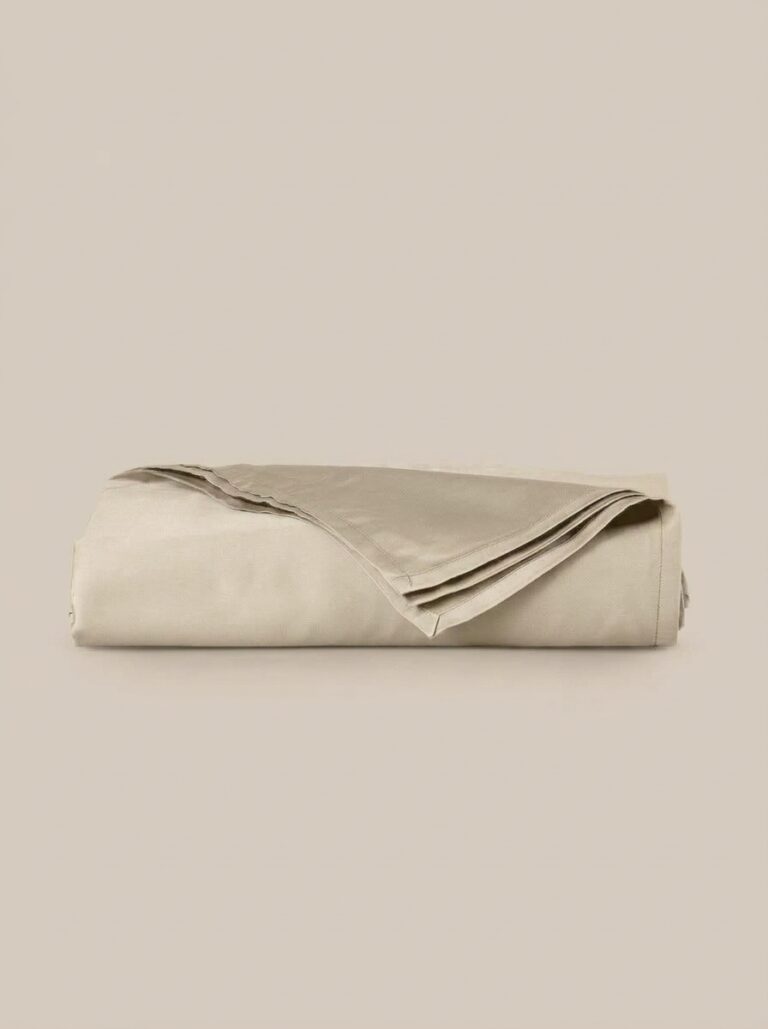 Lenzuolo piano in raso beige - Coton Boutique