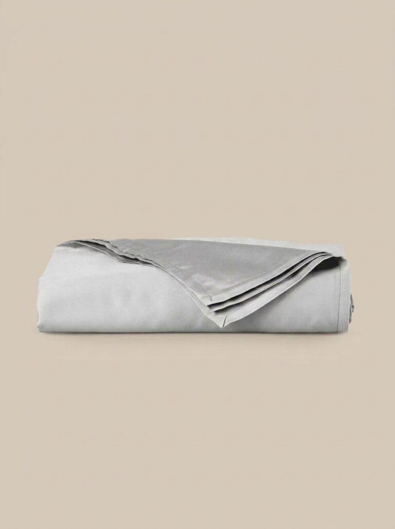 Lenzuolo piano in raso grigio cenere - Coton Boutique