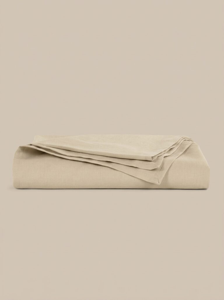 Lenzuolo piano in percalle beige - Coton Boutique