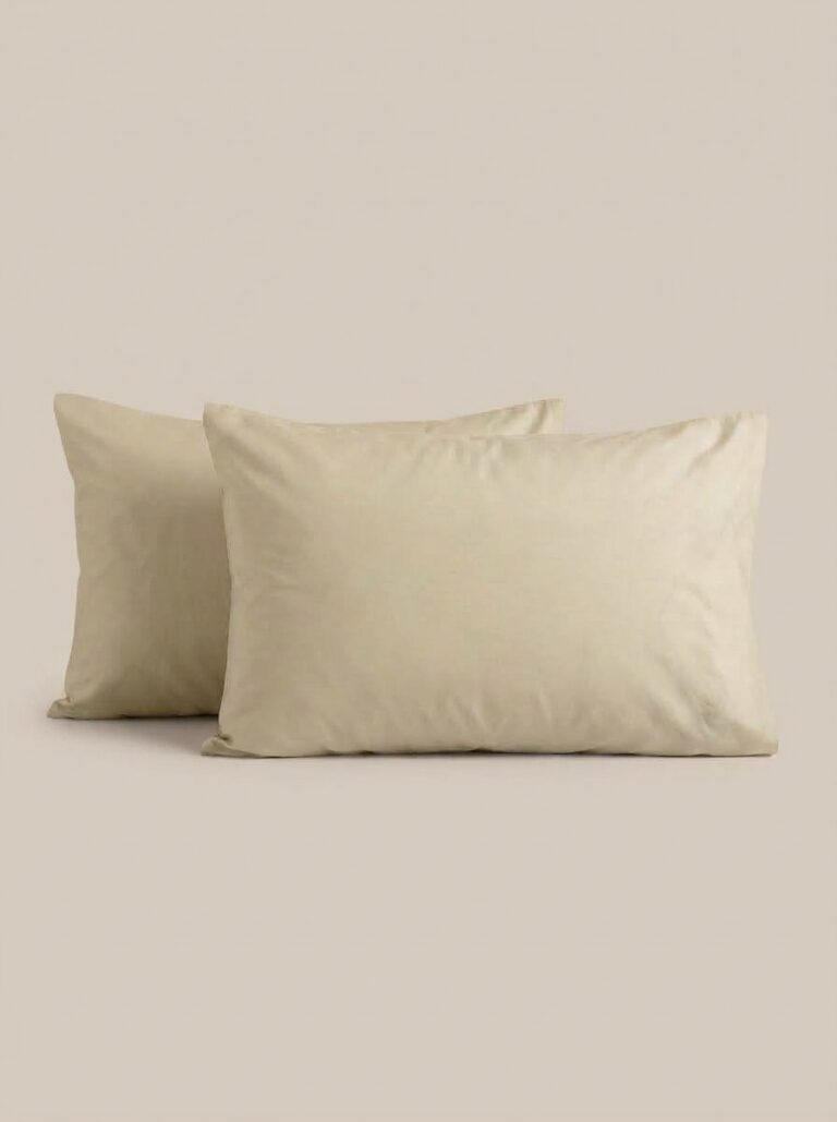 Coppia di federe a sacco in percalle beige - Coton Boutique
