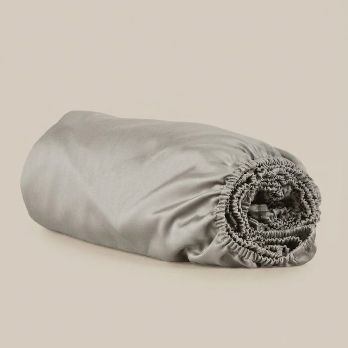 c Set completo letto in raso grigio cenere - Coton Boutique